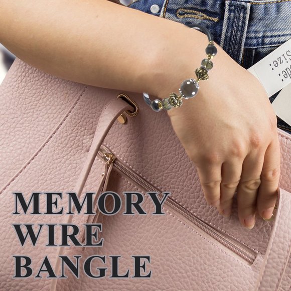 Memory Wire Wrap Bangle Bracelet Smokey Purple Handmade - Picture 5 of 6